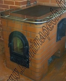Stoves for cooking with stove-couch made of bricks